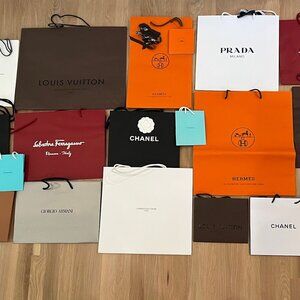 Authentic designer shopping bags: Chanel Hermes Ferragamo Dior Louis Vuitton